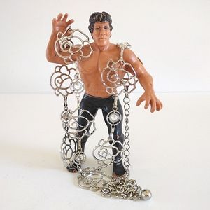 Rose Crystal Silver-Tone Chain Belt 28-42" Waist